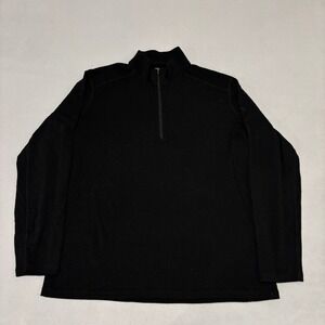 Icebreaker Merino 260 Tech Mens XXL Half Zip Base Layer Long Sleeve Black Wool